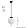 image:imageHunter  Hepburn 1Light Brushed Nickel Medium Size Pendant Light Dimmable Mid Century Modern Style Globe Shaped for Bedrooms Kitchens Dining Living Rooms  19848Matte Black