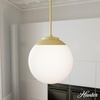 image:imageHunter  Hepburn 1Light Brushed Nickel Medium Size Pendant Light Dimmable Mid Century Modern Style Globe Shaped for Bedrooms Kitchens Dining Living Rooms  19848Modern Brass