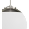 image:imageHunter  Hepburn 1Light Brushed Nickel Medium Size Pendant Light Dimmable Mid Century Modern Style Globe Shaped for Bedrooms Kitchens Dining Living Rooms  19848Brushed Nickel