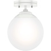 image:imageHunter  Hepburn 1Light Matte White Small Flush Mount Light Dimmable Modern Style Globe Shaped for Bedrooms Kitchens Foyers Bathrooms  19021Matte White Finish