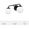 image:imageHunter  Hepburn 2light Brushed Nickel Medium Size Vanity Light Dimmable Modern Style for Bedrooms Kitchens Foyers Bathrooms  19168Brushed Nickel