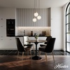 image:imageHunter  Hepburn 3Light Matte Black Medium Size Cluster Light Dimmable Mid Century Modern Style Round Shaped for Bedrooms Kitchens Dining Living Rooms  19757Modern Brass