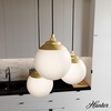 image:imageHunter  Hepburn 3Light Matte Black Medium Size Cluster Light Dimmable Mid Century Modern Style Round Shaped for Bedrooms Kitchens Dining Living Rooms  19757Modern Brass