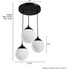 image:imageHunter  Hepburn 3Light Matte Black Medium Size Cluster Light Dimmable Mid Century Modern Style Round Shaped for Bedrooms Kitchens Dining Living Rooms  19757Matte Black