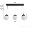 image:imageHunter  Hepburn 3Light Matte Black Medium Size Cluster Light Dimmable Mid Century Modern Style Round Shaped for Bedrooms Kitchens Dining Living Rooms  19757Matte Black