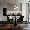 image:imageHunter  Hepburn 3Light Matte Black Medium Size Cluster Light Dimmable Mid Century Modern Style Round Shaped for Bedrooms Kitchens Dining Living Rooms  19757Matte Black