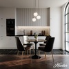 image:imageHunter  Hepburn 3Light Matte Black Medium Size Cluster Light Dimmable Mid Century Modern Style Round Shaped for Bedrooms Kitchens Dining Living Rooms  19757Brushed Nickel