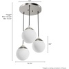 image:imageHunter  Hepburn 3Light Matte Black Medium Size Cluster Light Dimmable Mid Century Modern Style Round Shaped for Bedrooms Kitchens Dining Living Rooms  19757Brushed Nickel