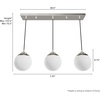 image:imageHunter  Hepburn 3Light Matte Black Medium Size Cluster Light Dimmable Mid Century Modern Style Round Shaped for Bedrooms Kitchens Dining Living Rooms  19757Brushed Nickel