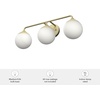 image:imageHunter  Hepburn 3light Modern Brass Medium Size Vanity Light Dimmable Modern Style for Bedrooms Kitchens Foyers Bathrooms  19177