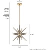 image:imageHunter  Jupiter Star 12light Alturas Gold Medium Size Pendant Light Dimmable Mid Century Modern Style Sputnik Shaped for Bedrooms Kitchens Dining Living Rooms  19339Alturas Gold