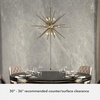 image:imageHunter  Jupiter Star 18light Brushed Nickel Extra Large Pendant Light Dimmable Sputnik Shaped for Bedrooms Kitchens Dining Living Rooms  19344Alturas Gold