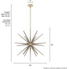 image:imageHunter  Jupiter Star 18light Brushed Nickel Extra Large Pendant Light Dimmable Sputnik Shaped for Bedrooms Kitchens Dining Living Rooms  19344Alturas Gold