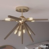 image:imageHunter  Jupiter Star 8light Brushed Nickel Extra Large Flush Mount Light Dimmable Mid Century Modern Style Sputnik Shaped for Bedrooms Kitchens Dining Living Rooms  19348Alturas Gold