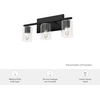image:imageHunter  Kerrison 3Light Natural Black Iron Dimmable Medium Size Vanity Light for Bedrooms Kitchens Foyers Bathrooms  48030