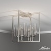 image:imageHunter  Kerrison 4light Brushed Nickel Large Flush Mount Light Dimmable Modern Style Square Shaped for Bedrooms Kitchens Dining Living Rooms  19547Brushed Nickel