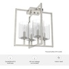 image:imageHunter  Kerrison 4light Brushed Nickel Large Flush Mount Light Dimmable Modern Style Square Shaped for Bedrooms Kitchens Dining Living Rooms  19547Brushed Nickel