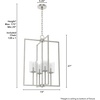 image:imageHunter  Kerrison 4light Brushed Nickel Medium Size Pendant Light Dimmable Rectangle Shaped for Bedrooms Kitchens Dining Living Rooms  19541