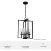 image:imageHunter  Kerrison 4light Natural Black Iron Medium Size Pendant Light Dimmable Rectangle Shaped for Bedrooms Kitchens Dining Living Rooms  19538
