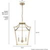 image:imageHunter  Laurel Ridge 4Light Alturas Gold Medium Size Pendant Light Dimmable Formal Style Lantern Shaped for Bedrooms Kitchens Dining Living Rooms  19069