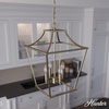 image:imageHunter  Laurel Ridge 4Light Alturas Gold Medium Size Pendant Light Dimmable Formal Style Lantern Shaped for Bedrooms Kitchens Dining Living Rooms  19069