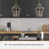image:imageHunter  Laurel Ridge 4Light Brushed Nickel Medium Size Pendant Light Dimmable Formal Style Lantern Shaped for Bedrooms Kitchens Dining Living Rooms  19067