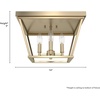 image:imageHunter  Laurel Ridge 4light Alturas Gold Large Flush Mount Light Dimmable Formal Style Square Shaped for Bedrooms Kitchens Foyers Bathrooms  19075Alturas Gold