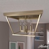 image:imageHunter  Laurel Ridge 4light Alturas Gold Large Flush Mount Light Dimmable Formal Style Square Shaped for Bedrooms Kitchens Foyers Bathrooms  19075Alturas Gold