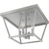 image:imageHunter  Laurel Ridge 4light Alturas Gold Large Flush Mount Light Dimmable Formal Style Square Shaped for Bedrooms Kitchens Foyers Bathrooms  19075Brushed Nickel