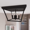 image:imageHunter  Laurel Ridge 4light Alturas Gold Large Flush Mount Light Dimmable Formal Style Square Shaped for Bedrooms Kitchens Foyers Bathrooms  19075Natural Iron