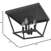 image:imageHunter  Laurel Ridge 4light Alturas Gold Large Flush Mount Light Dimmable Formal Style Square Shaped for Bedrooms Kitchens Foyers Bathrooms  19075Natural Iron