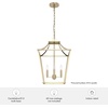 image:imageHunter  Laurel Ridge 4light Brushed Nickel Medium Size Pendant Light Dimmable Formal Style Lantern Shaped for Bedrooms Kitchens Dining Living Rooms  19070
