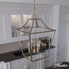 image:imageHunter  Laurel Ridge 4light Brushed Nickel Medium Size Pendant Light Dimmable Formal Style Lantern Shaped for Bedrooms Kitchens Dining Living Rooms  19070