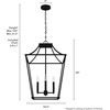 image:imageHunter  Laurel Ridge 4light Natural Black Iron Medium Size Pendant Light Dimmable Formal Style Lantern Shaped for Bedrooms Kitchens Dining Living Rooms  19704