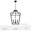 image:imageHunter  Laurel Ridge 4light Natural Black Iron Medium Size Pendant Light Dimmable Formal Style Lantern Shaped for Bedrooms Kitchens Dining Living Rooms  19704