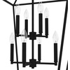 image:imageHunter  Laurel Ridge 8light Natural Black Iron Large Pendant Light Dimmable Formal Style Lantern Shaped for Bedrooms Kitchens Dining Living Rooms  19771