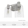 image:imageHunter  Lochemeade 2Light Brushed Nickel Small Vanity Light Dimmable for Bedrooms Kitchens Foyers Bathrooms  19778