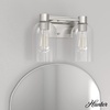 image:imageHunter  Lochemeade 2Light Brushed Nickel Small Vanity Light Dimmable for Bedrooms Kitchens Foyers Bathrooms  19778