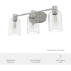 image:imageHunter  Lochemeade 3light Brushed Nickel Medium Size Vanity Light Dimmable for Bedrooms Kitchens Foyers Bathrooms  19708Brushed Nickel