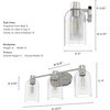 image:imageHunter  Lochemeade 3light Brushed Nickel Medium Size Vanity Light Dimmable for Bedrooms Kitchens Foyers Bathrooms  19708Brushed Nickel
