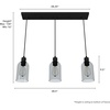 image:imageHunter  Lochemeade 3light Natural Black Iron Large Cluster Light Dimmable Modern Style Linear Shaped for Bedrooms Kitchens Dining Living Rooms  19717