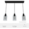 image:imageHunter  Lochemeade 3light Natural Black Iron Large Cluster Light Dimmable Modern Style Linear Shaped for Bedrooms Kitchens Dining Living Rooms  19717