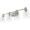 image:imageHunter  Lochemeade 4light Brushed Nickel Medium Size Vanity Light Dimmable for Bedrooms Kitchens Foyers Bathrooms  19710