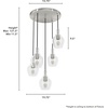 image:imageHunter  Maple Park 5Light Brushed Nickel Medium Size Cluster Light Dimmable Casual Style Round Shaped for Bedrooms Kitchens Dining Living Rooms  19899
