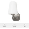 image:imageHunter  Nolita 1light Brushed Nickel Small Sconce Light Dimmable Modern Style for Bedrooms Kitchens Foyers Bathrooms  19889