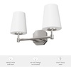 image:imageHunter  Nolita 2light Brushed Nickel Medium Size Vanity Light Dimmable Modern Style for Bedrooms Kitchens Foyers Bathrooms  19879