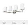 image:imageHunter  Nolita 4light Brushed Nickel Medium Size Vanity Light Dimmable Modern Style for Bedrooms Kitchens Foyers Bathrooms  19883