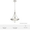 image:imageHunter  Perch Point 1light Brushed Nickel Medium Size Pendant Light Dimmable Casual Style Empire Shaped for Bedrooms Kitchens Dining Living Rooms  19419