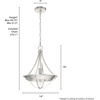 image:imageHunter  Perch Point 1light Brushed Nickel Medium Size Pendant Light Dimmable Casual Style Empire Shaped for Bedrooms Kitchens Dining Living Rooms  19419