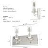 image:imageHunter  Perch Point 2Light Brushed Nickel Casual Style Dimmable Small Vanity Light for Bedrooms Kitchens Foyers Bathrooms  19431